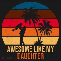 Awesome Like My Daughter Sunset Gift For Dad Backpack thumb 2