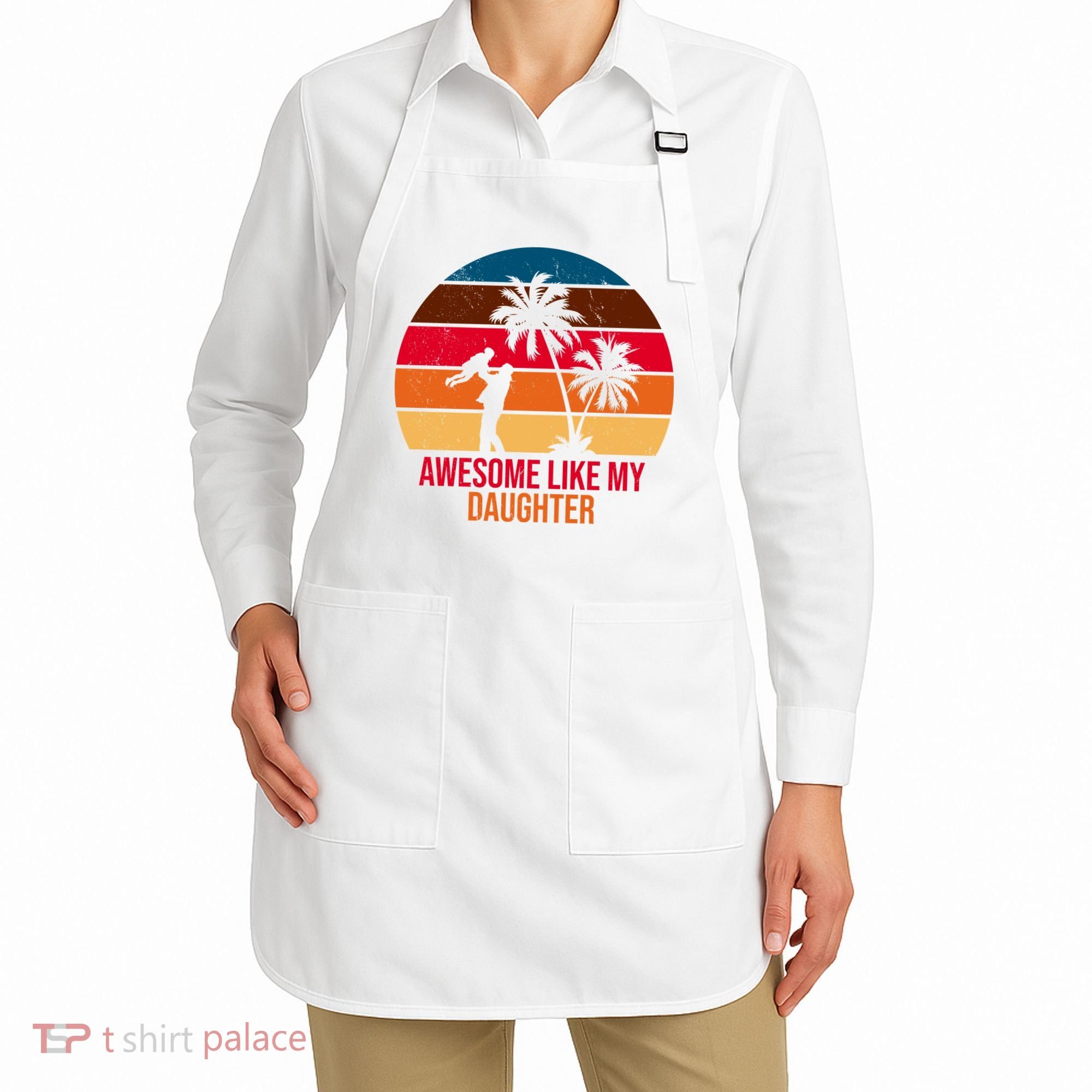 Awesome Like My Daughter Sunset Gift For Dad Apron
