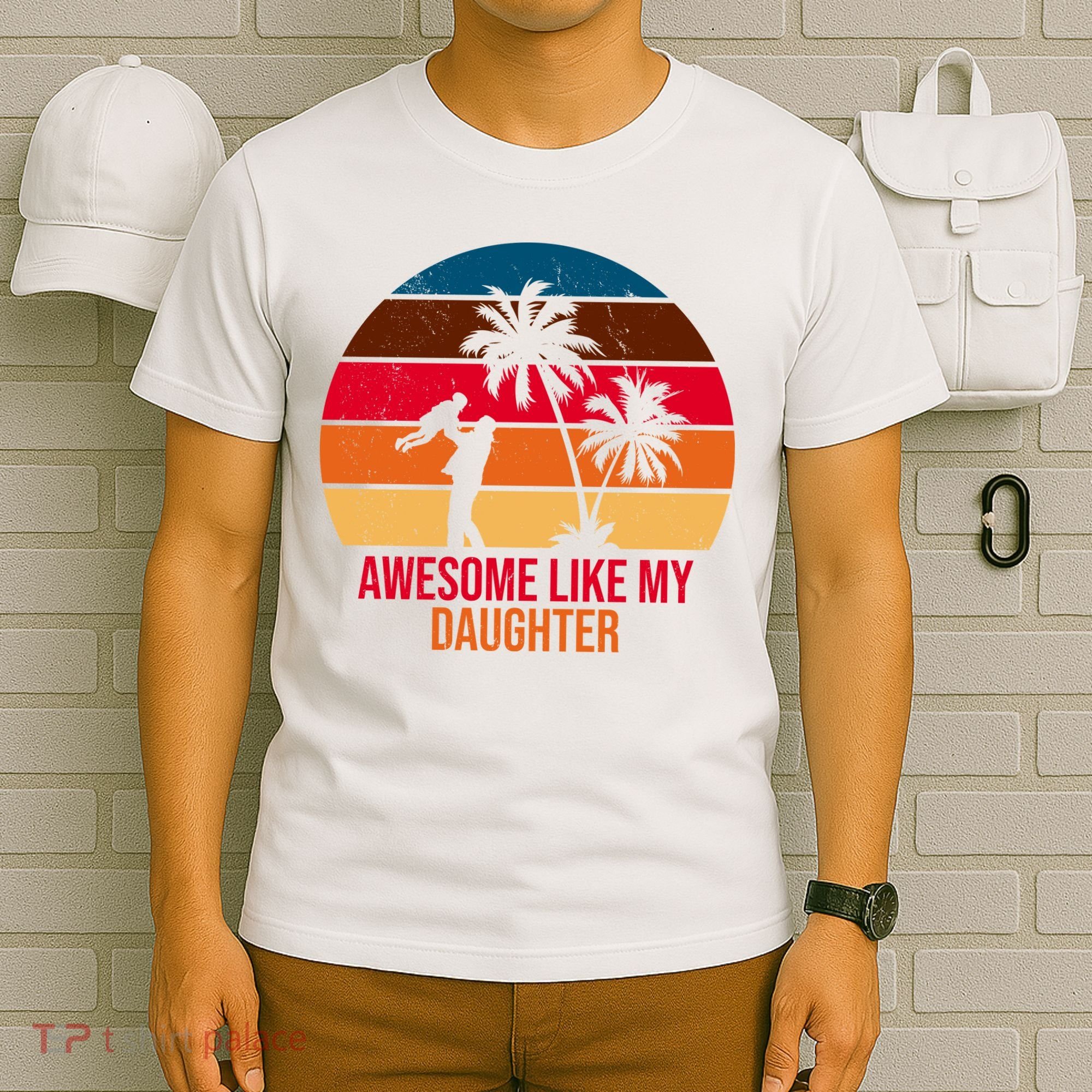 Awesome Like My Daughter Sunset Gift For Dad T-Shirt