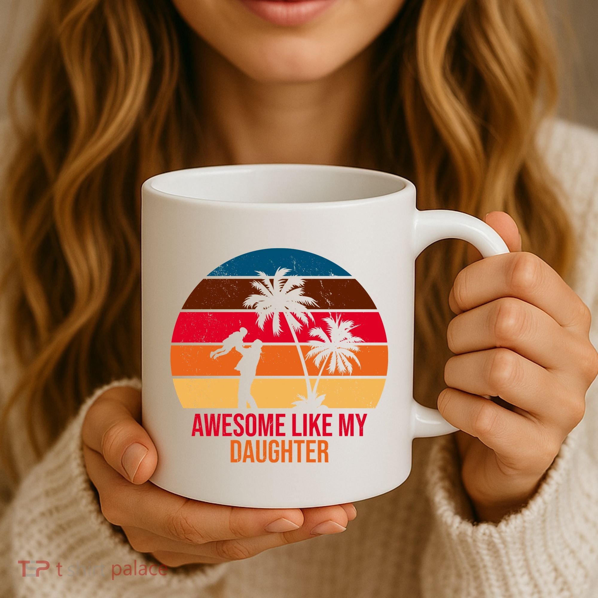 Awesome Like My Daughter Sunset Gift For Dad Coffee Mug