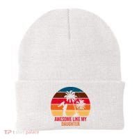 Awesome Like My Daughter Sunset Gift For Dad Beanie thumb 0