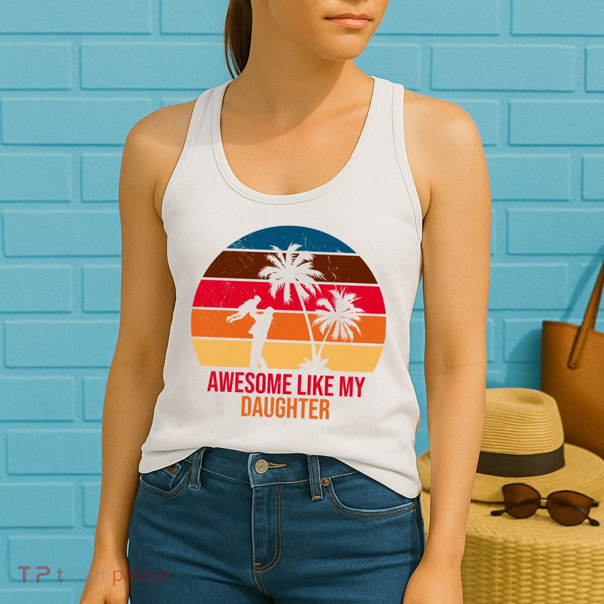 Awesome Like My Daughter Sunset Gift For Dad Women's Tank Top