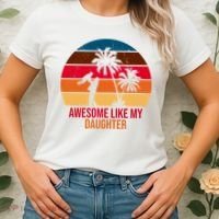 Awesome Like My Daughter Sunset Gift For Dad Women's T-Shirt thumb 2