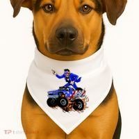 Abraham Liconln On A Monster Truck USA-Made Doggie Bandana thumb 1