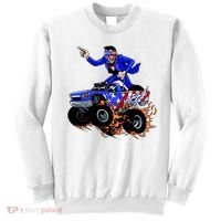 Abraham Liconln On A Monster Truck Sweatshirt thumb 0