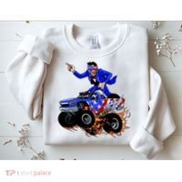 Abraham Liconln On A Monster Truck Sweatshirt thumb 2