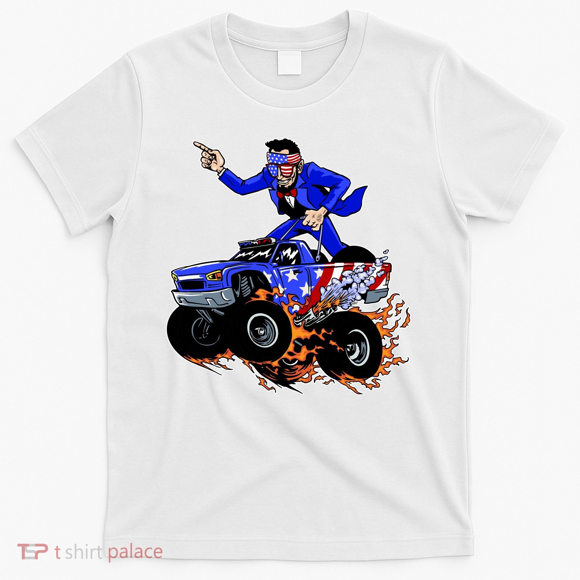 Abraham Liconln On A Monster Truck T-Shirt