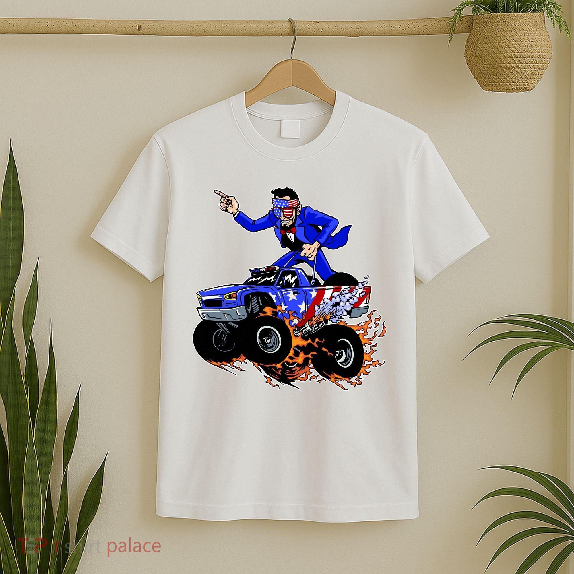 Abraham Liconln On A Monster Truck T-Shirt