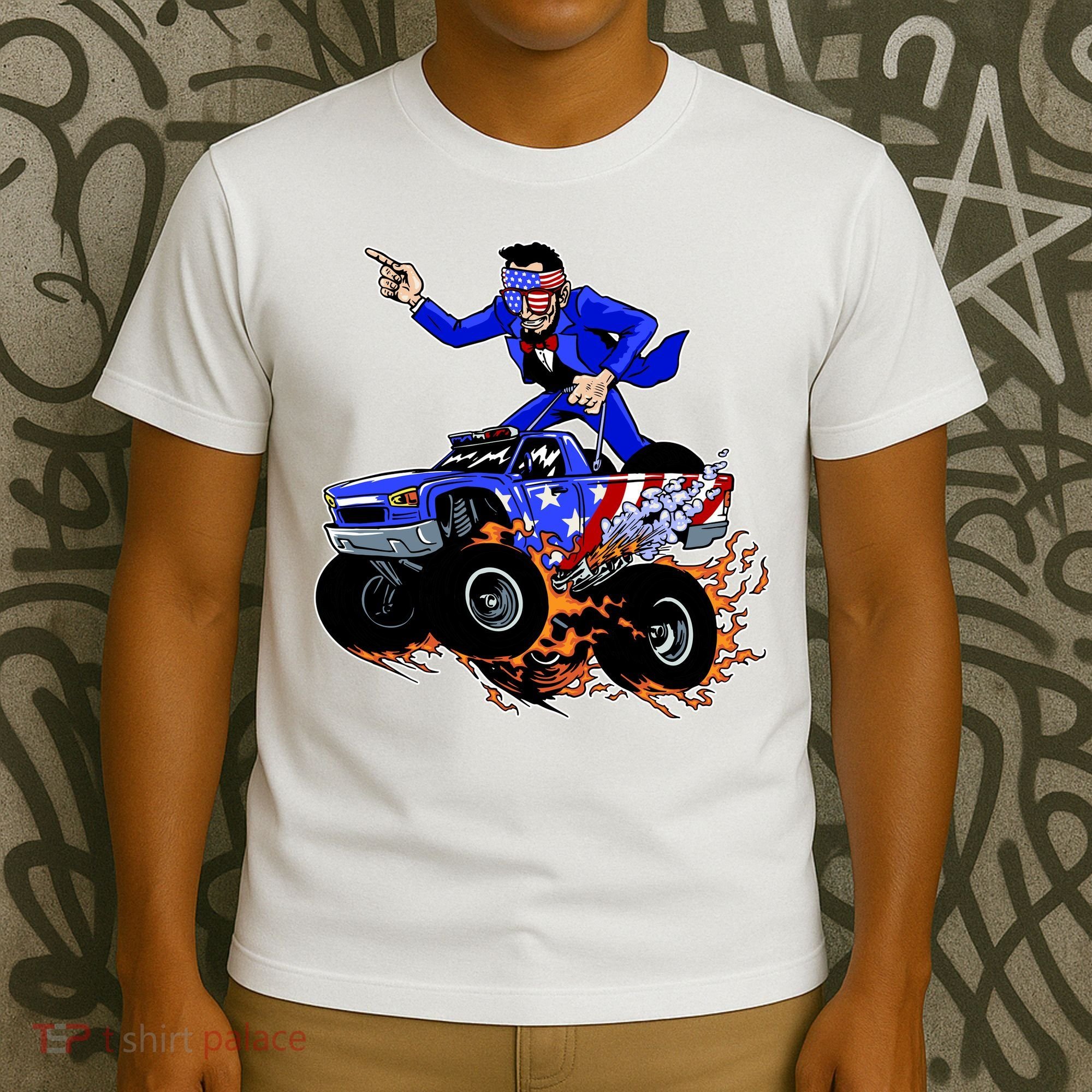 Abraham Liconln On A Monster Truck T-Shirt