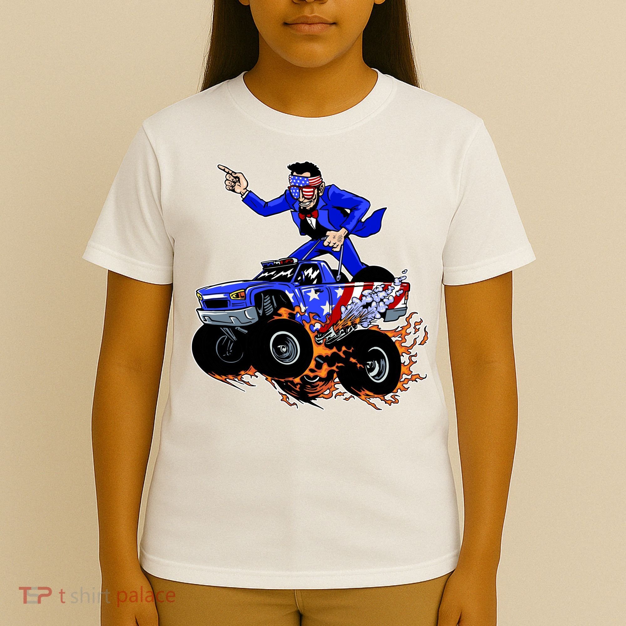 Abraham Liconln On A Monster Truck T-Shirt