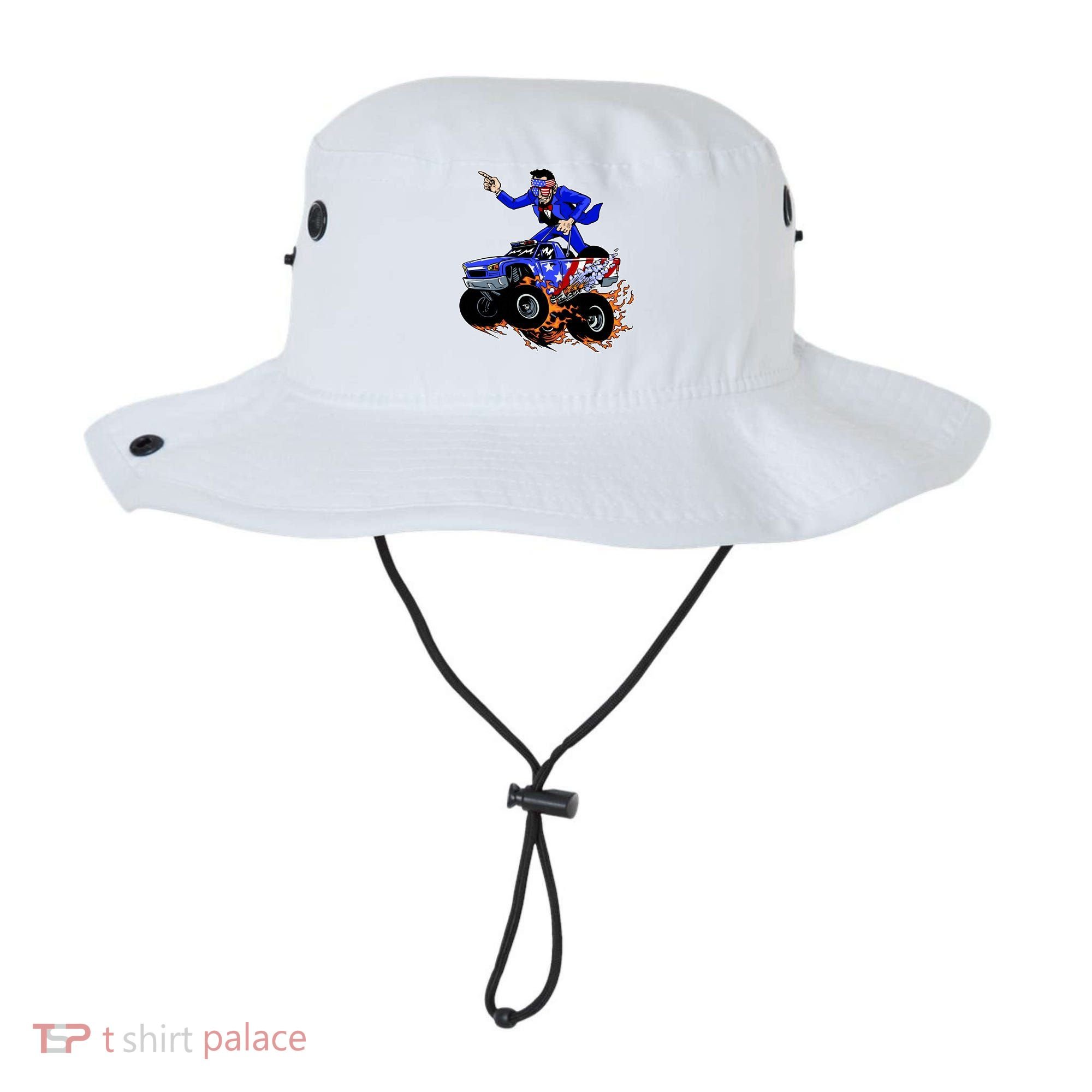 Abraham Liconln On A Monster Truck Bucket Hat
