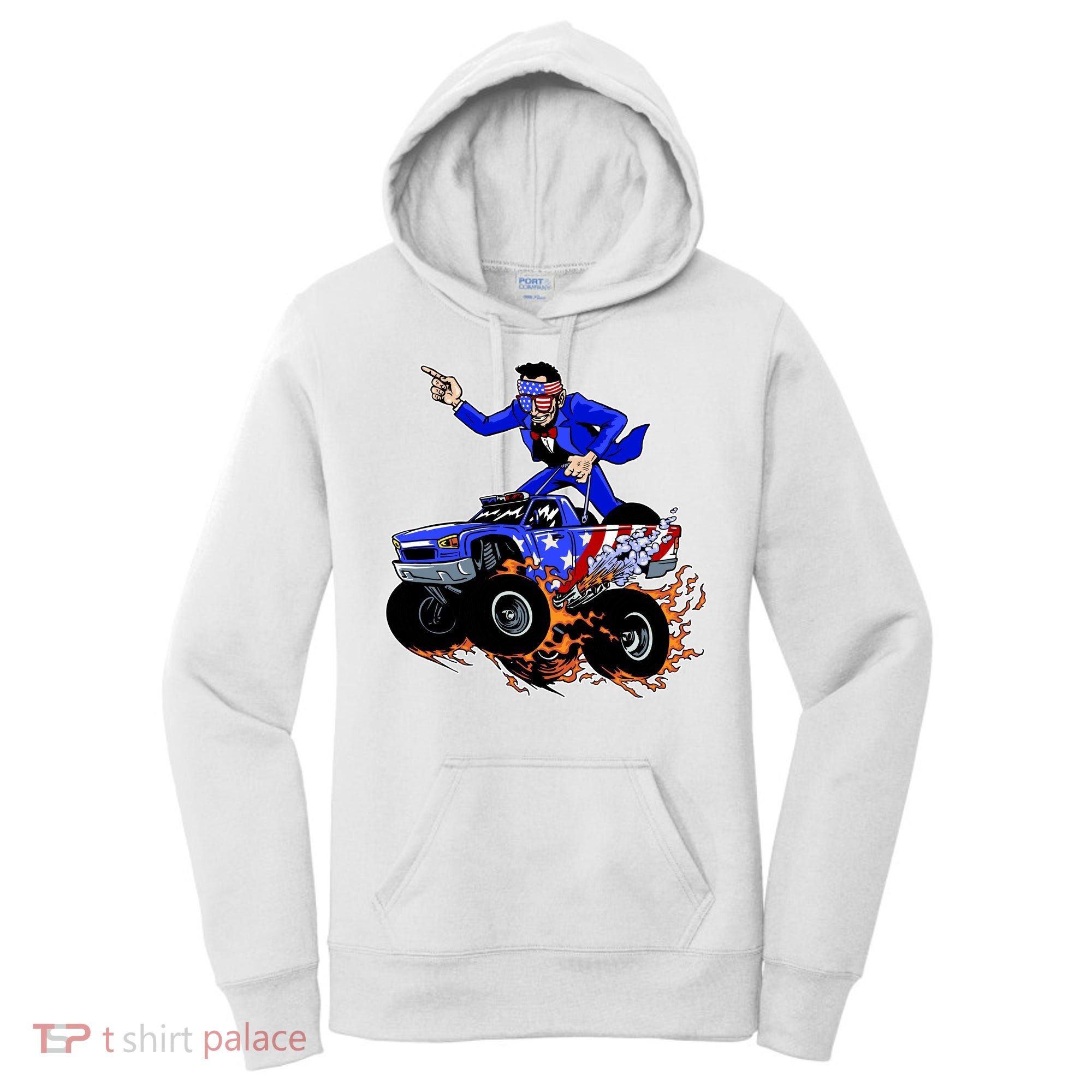 Abraham Liconln On A Monster Truck Women's Hoodie