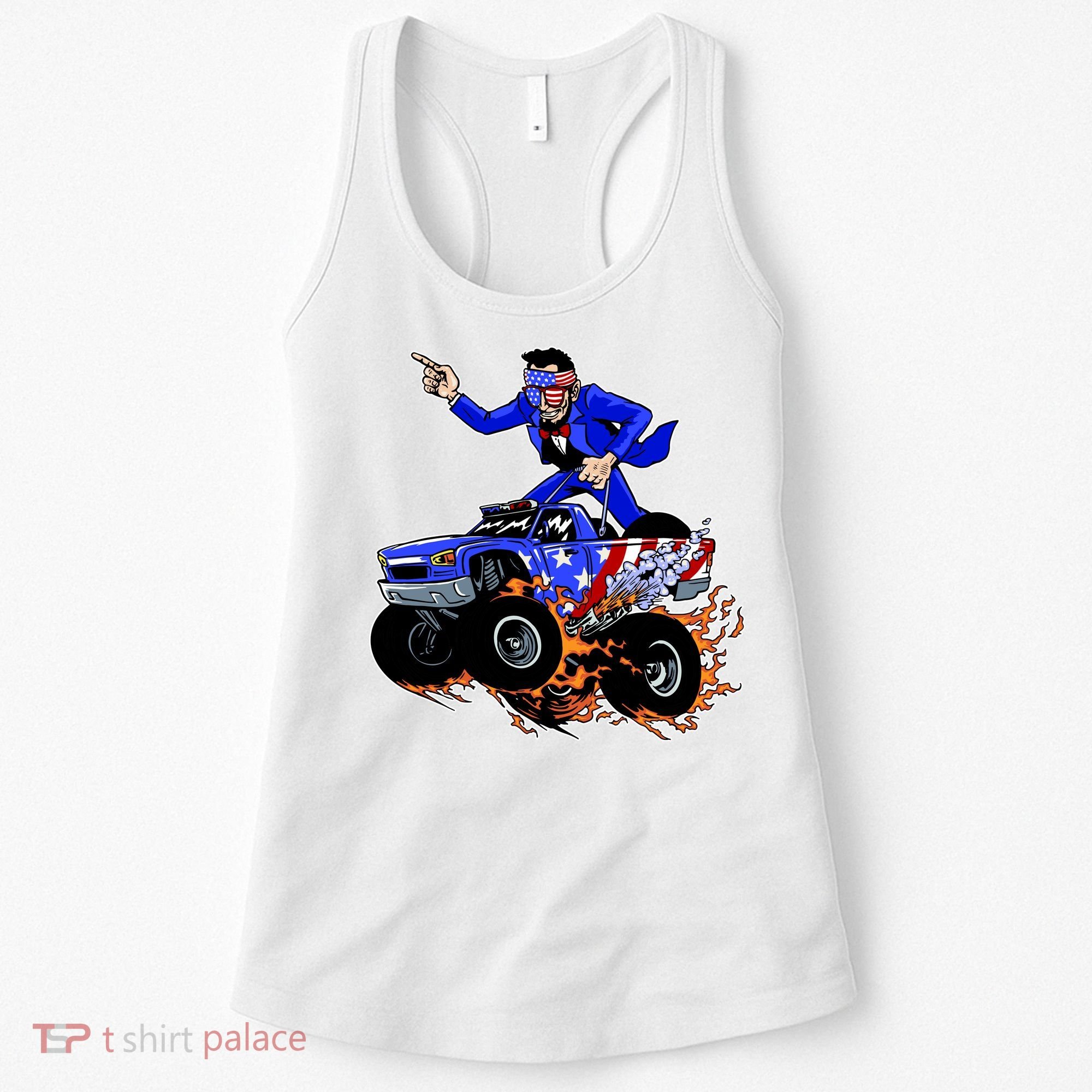 Abraham Liconln On A Monster Truck Women's Tank Top