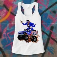 Abraham Liconln On A Monster Truck Women's Tank Top thumb 3