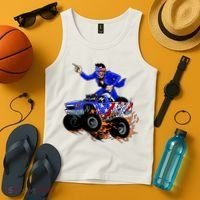 Abraham Liconln On A Monster Truck Tank Top thumb 4