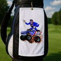 Abraham Liconln On A Monster Truck Golf Towel thumb 2