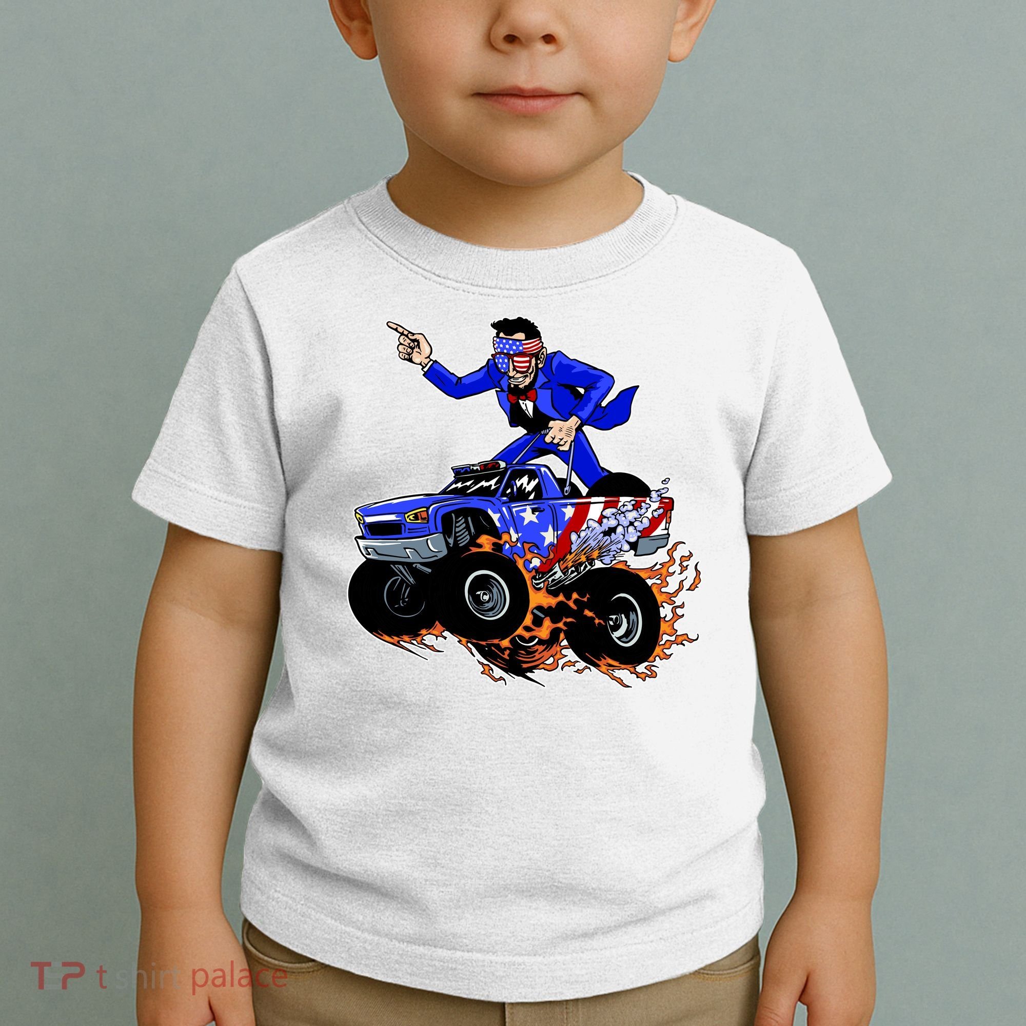 Abraham Liconln On A Monster Truck Toddler T-Shirt