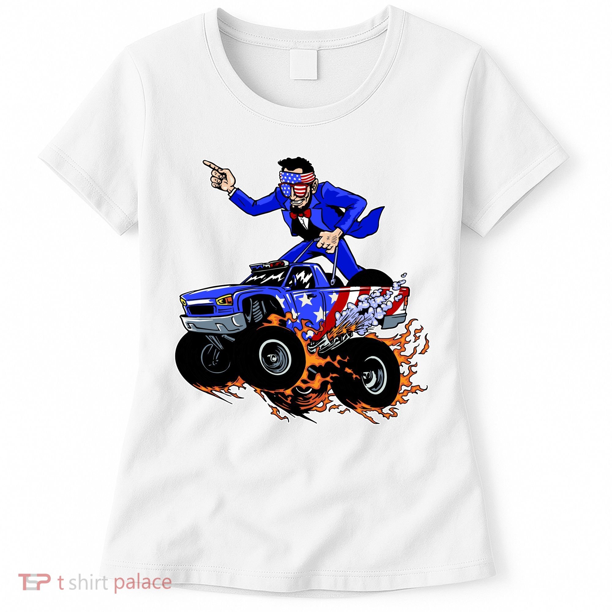 Abraham Liconln On A Monster Truck Women's T-Shirt
