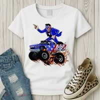 Abraham Liconln On A Monster Truck Women's T-Shirt thumb 3