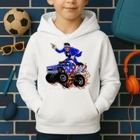 Abraham Liconln On A Monster Truck Kids Hoodie thumb 2