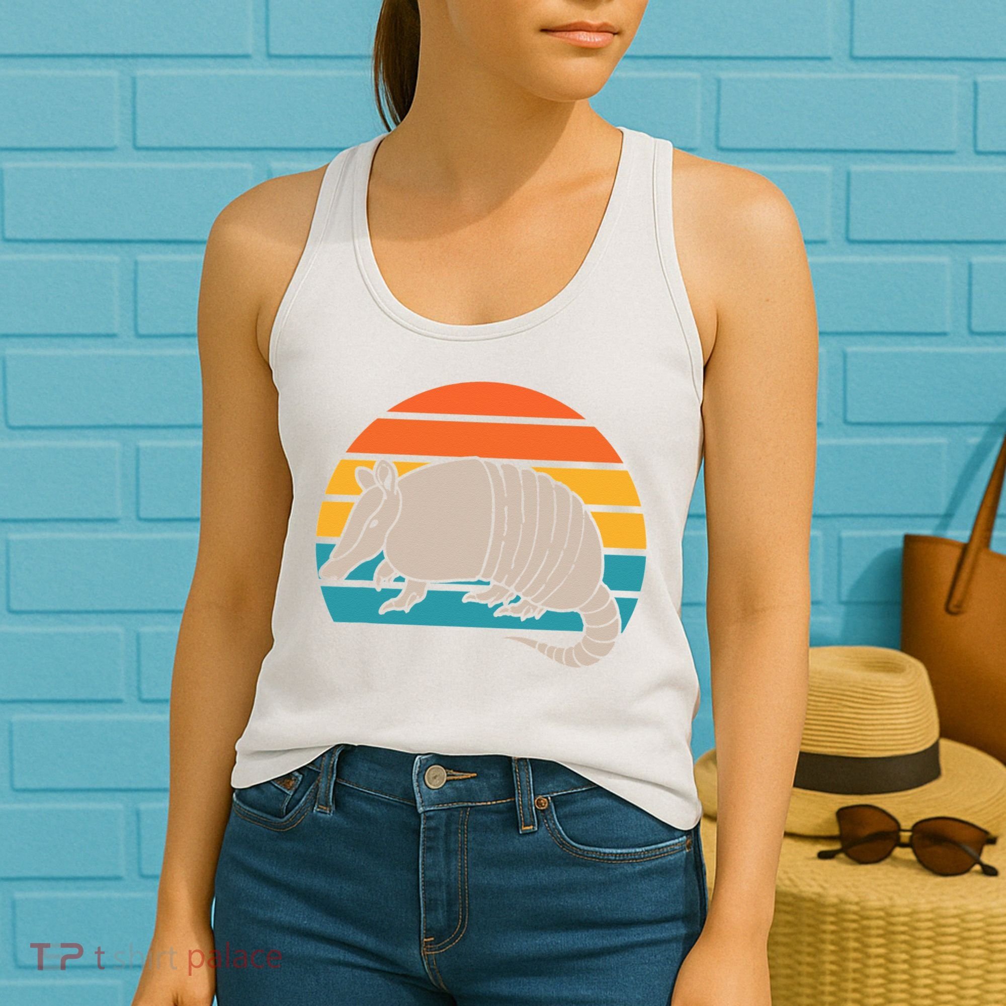 Animal Lover Outdoors Wild Nature Wildlife Retro Armadillo Women's Tank Top