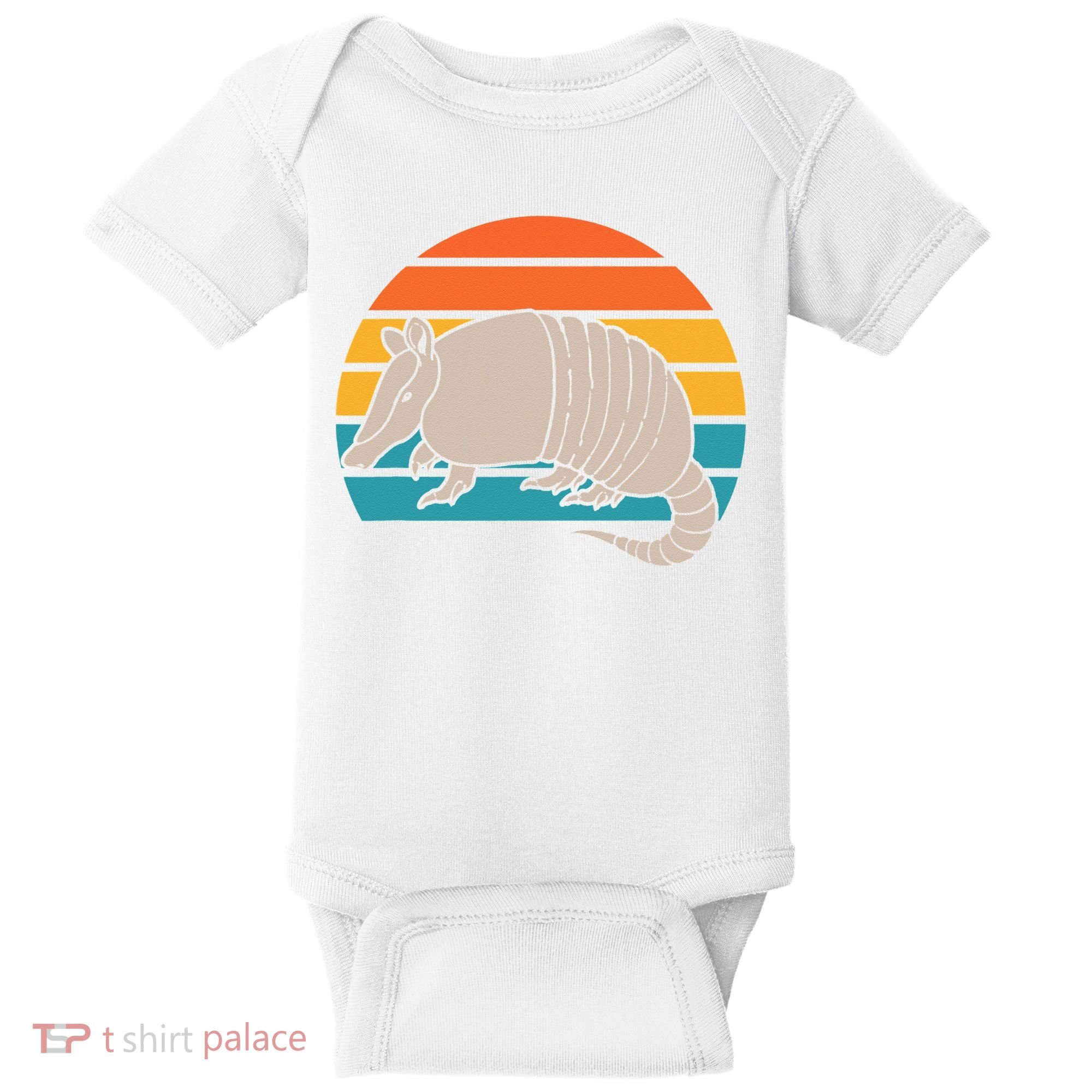 Animal Lover Outdoors Wild Nature Wildlife Retro Armadillo Baby Bodysuit