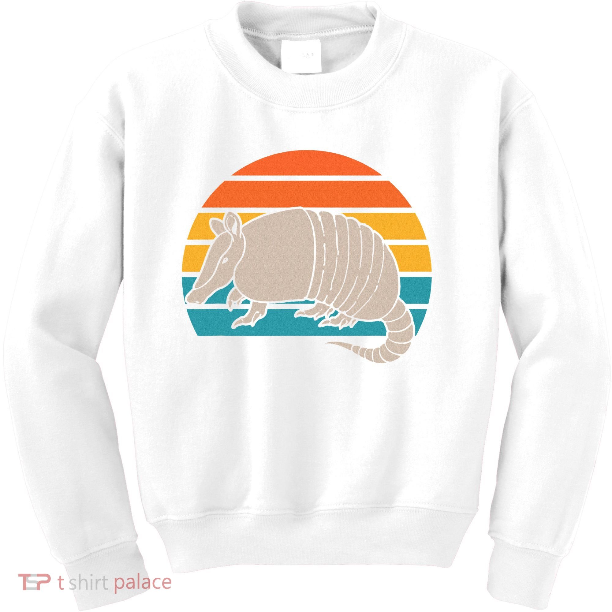 Animal Lover Outdoors Wild Nature Wildlife Retro Armadillo Kids Sweatshirt