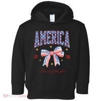 America Land Of The Free Bow Toddler Hoodie thumb 0