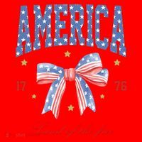 America Land Of The Free Bow Santa Hat thumb 1