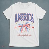 America Land Of The Free Bow T-Shirt thumb 5