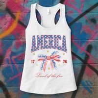 America Land Of The Free Bow Women's Tank Top thumb 3