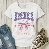 America Land Of The Free Bow Women's T-Shirt thumb 3