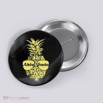 Aloha Beaches Pineapple  Button