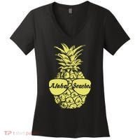 Aloha Beaches Pineapple  Women's V-Neck T-Shirt thumb 0