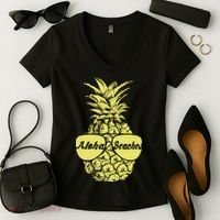Aloha Beaches Pineapple  Women's V-Neck T-Shirt thumb 2