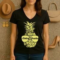 Aloha Beaches Pineapple  Women's V-Neck T-Shirt thumb 3
