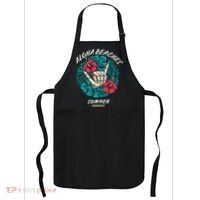 Aloha Beaches Skeleton Hand Rock On Flowers Apron thumb 0