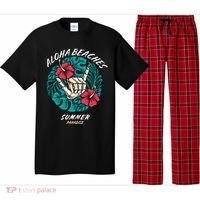 Aloha Beaches Skeleton Hand Rock On Flowers Pajama Set thumb 0
