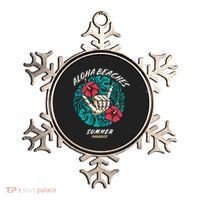 Aloha Beaches Skeleton Hand Rock On Flowers Ornament thumb 0