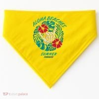 Aloha Beaches Skeleton Hand Rock On Flowers USA-Made Doggie Bandana thumb 0