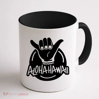 Aloha Hawaii Hand Coffee Mug back