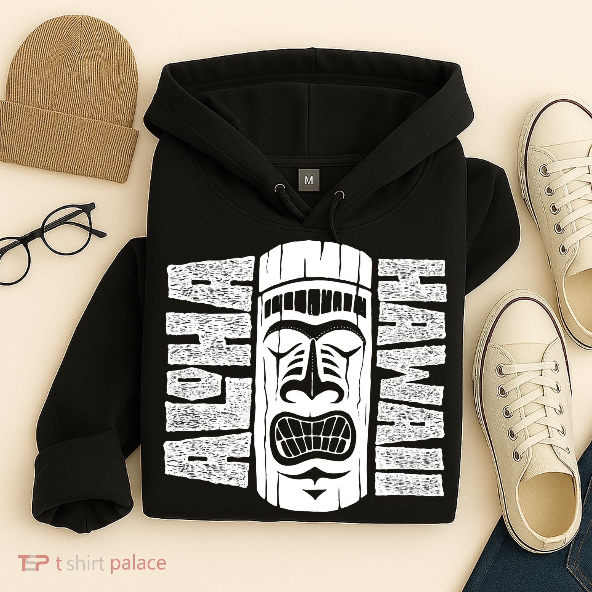 Aloha Hawaii Tiki Statue Hoodie