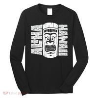 Aloha Hawaii Tiki Statue Long Sleeve Shirt thumb 0