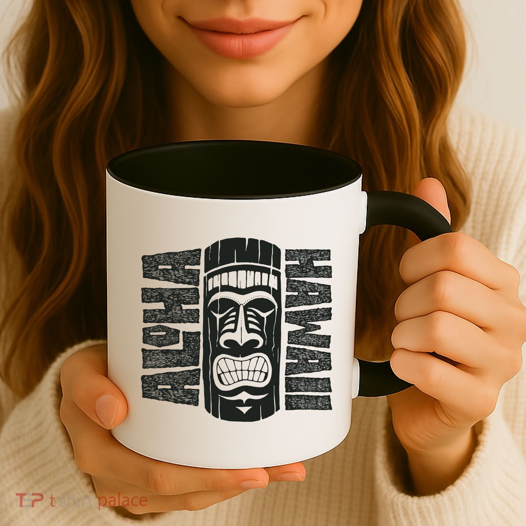 Aloha Hawaii Tiki Statue Coffee Mug