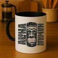 Aloha Hawaii Tiki Statue Coffee Mug thumb 4