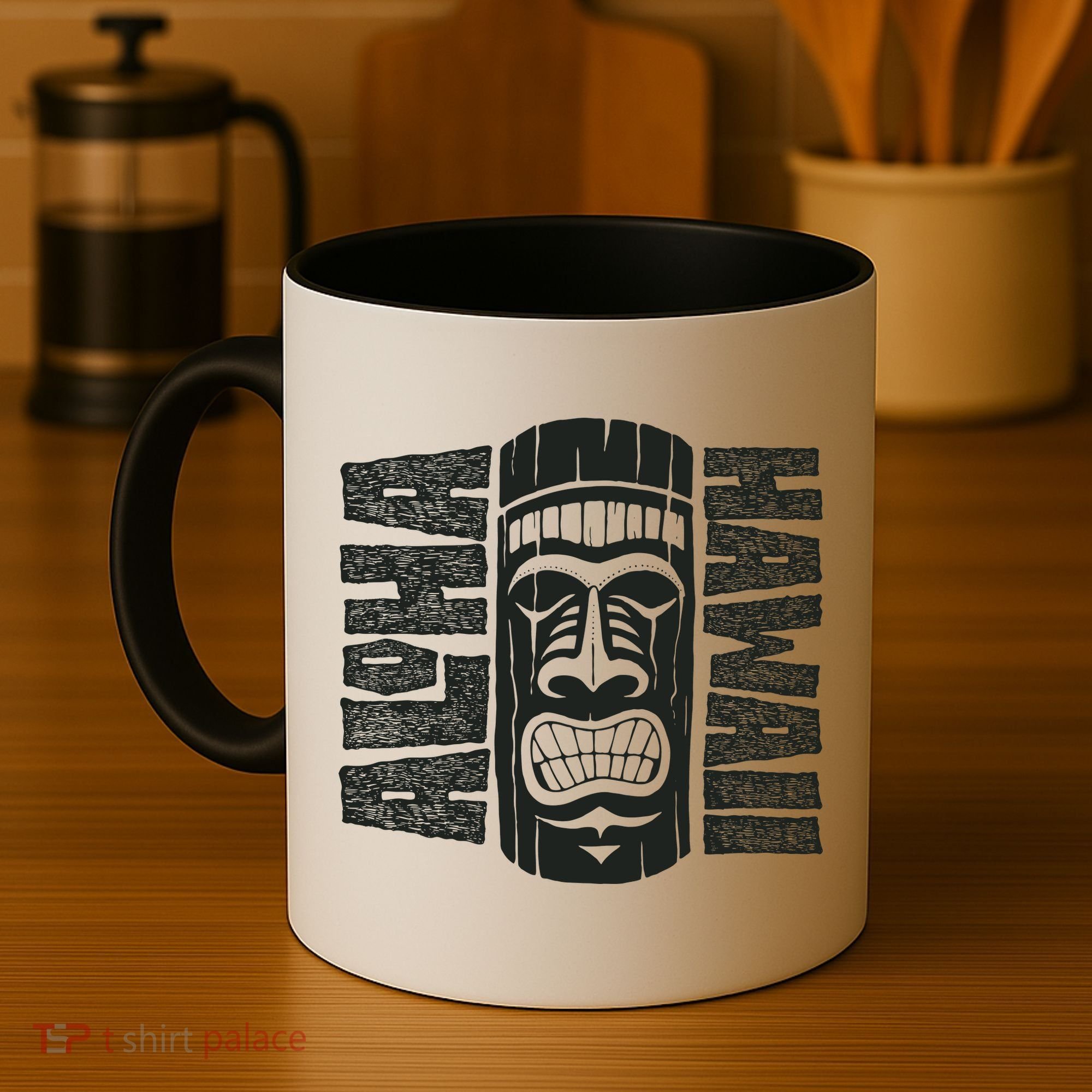 Aloha Hawaii Tiki Statue Coffee Mug