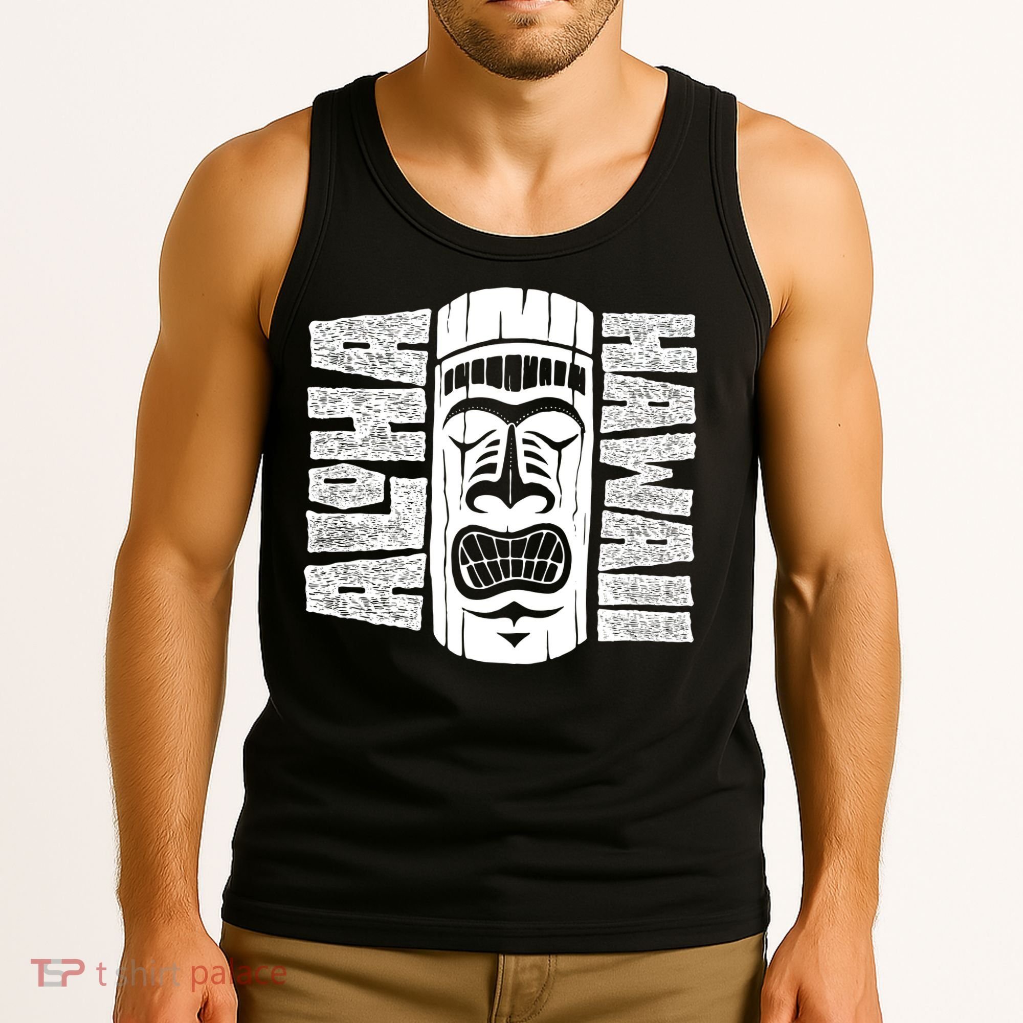 Aloha Hawaii Tiki Statue Tank Top