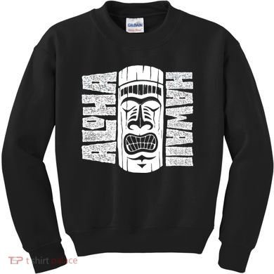 Aloha Hawaii Tiki Statue Kids Sweatshirt