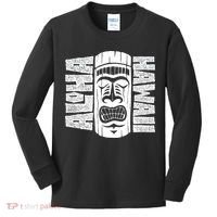 Aloha Hawaii Tiki Statue Kids Long Sleeve Shirt thumb 0