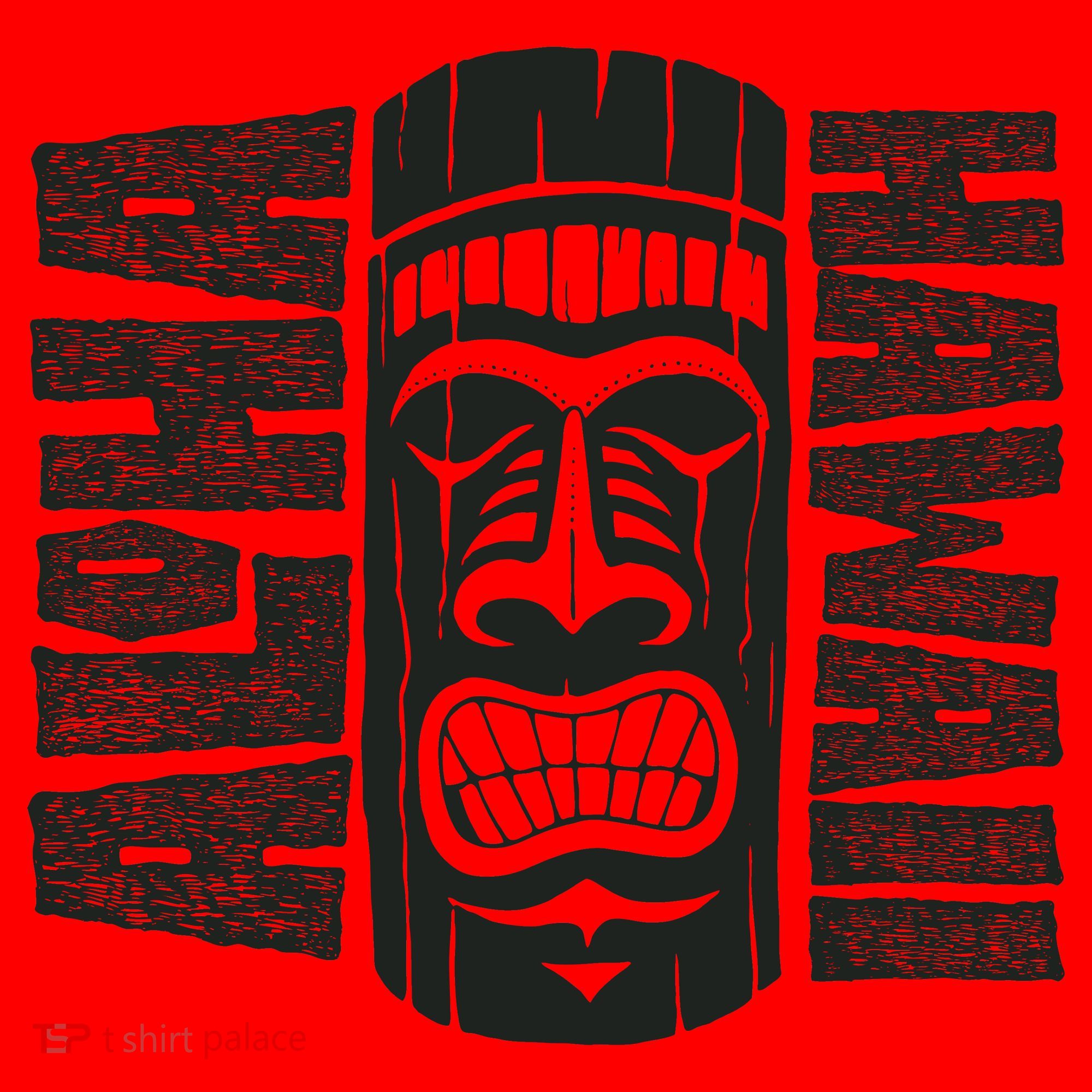 Aloha Hawaii Tiki Statue Santa Hat